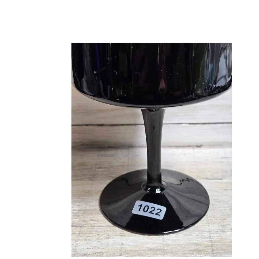 Lenox Venture Black Champagne Sherbet Glasses Pair Platinum Rim Vintage USA